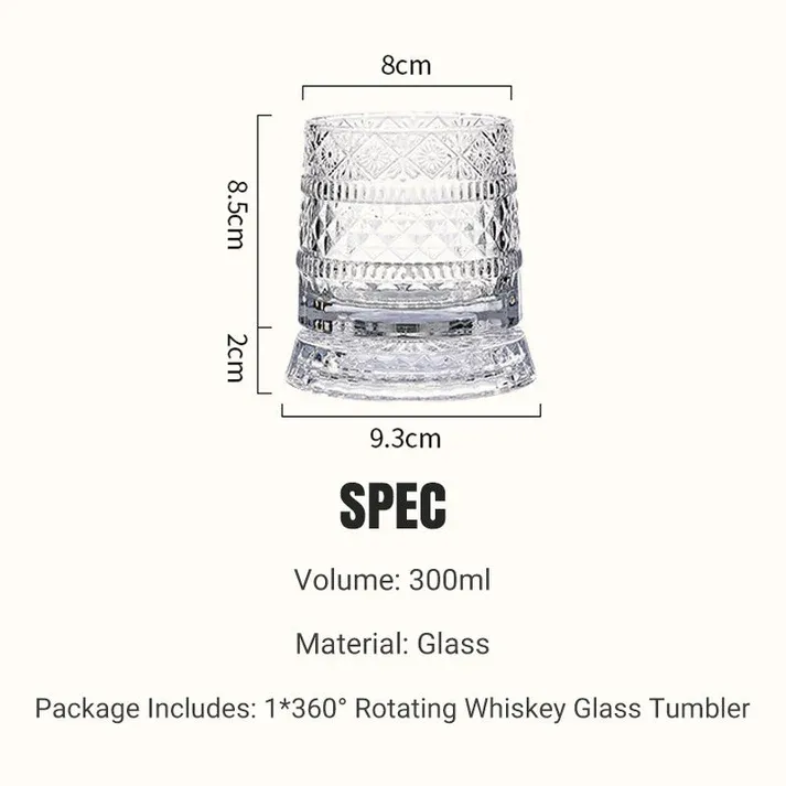 2 pc Uniquerotating drinking glass | ✨ Visually spectacular | 🎁 Perfect gift for whiskey lovers