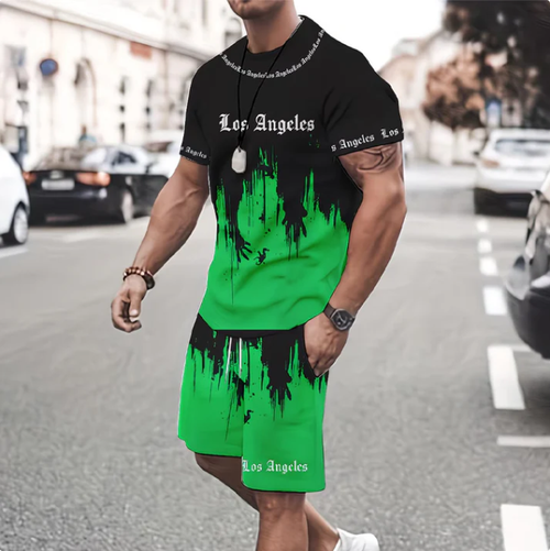 Graphic Print T-Shirt & Shorts Set – Soft Fabric, Bold Design & Perfect for Summer Days