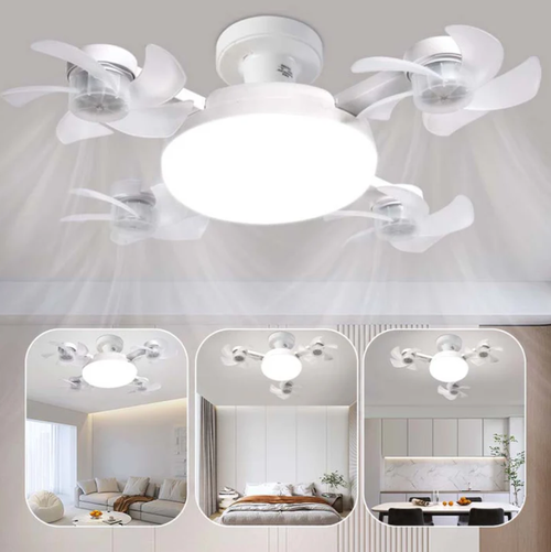 with E27 Socket – Silent 2-in-1 LED Fan with Remote Control – Cool & Light in One 🏠