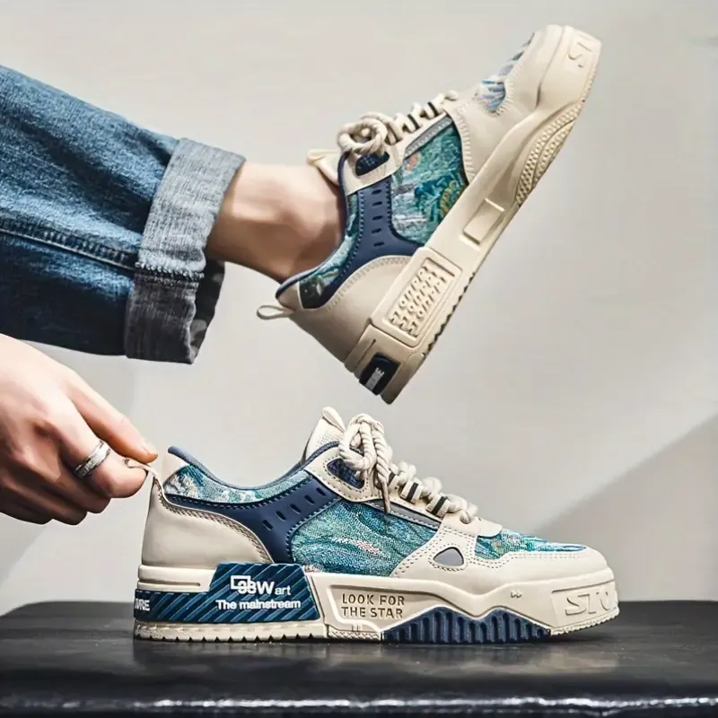 Men'S Fashion Sneakers - Geometric Pattern