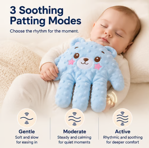 Baby Soothing Rhythmic Palm – Remote-Controlled Patting & Warmth ☁️
