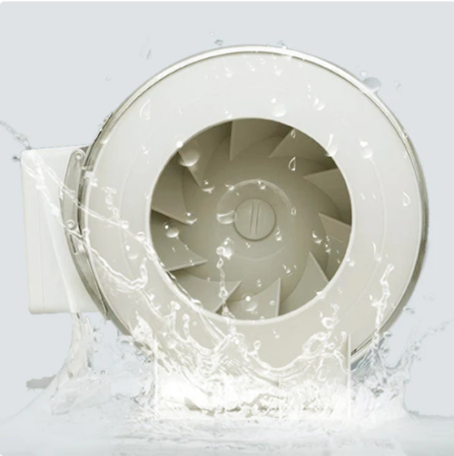 Plastic-sealed motor, oil-proof, moisture-proof, waterproof, quiet, high-power kitchen exhaust fan with diagonal flow duct and booster ventilation.