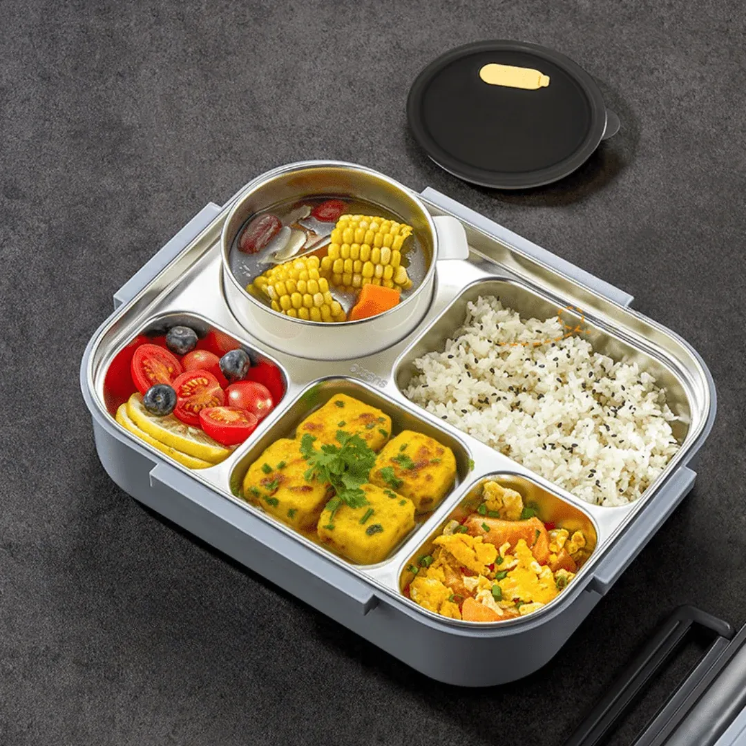 5-Compartment Stainless Steel Thermal Bento Lunch Box(2800ml)
