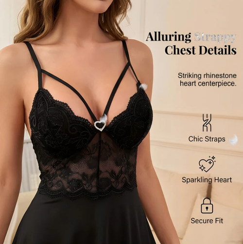 Women's Sexy Cami Nightdress with Strappy Detail