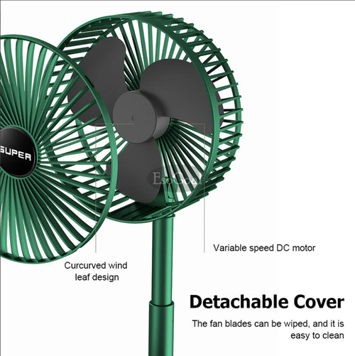 Electric Fan Mini Foldable Telescopic Fan Low Noise Portable Folding Telescopic Small Desktop Fan High Battery Life USB Rechargeable Floor Fan For Student Dormitory Home Outdoor Camping Office