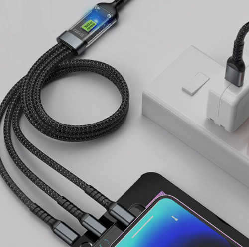 Transparent Luminous 3-in-1 Super Fast Charging Cable