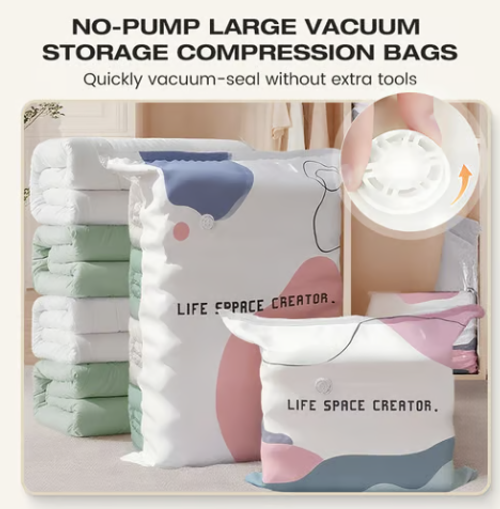 Large-Capacity Vacuum Bags – No Pump Needed! 5pc