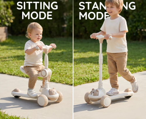🛴Anti-Tip Children's Kick Scooter with Luminous Wheels