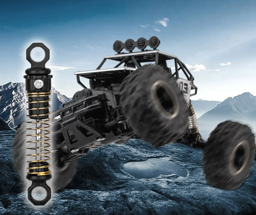 A remote-controlled climbing car made of lightweight metal,