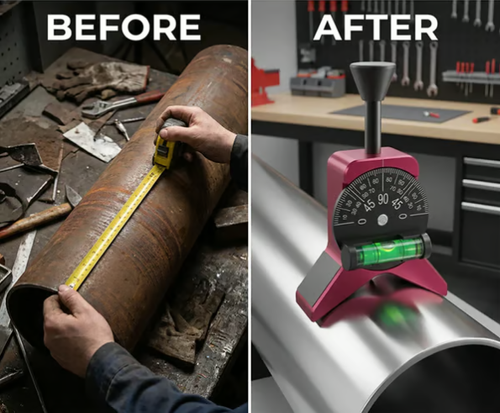 Magnetic Pipe Centering Tool – Y-Shaped, Hands-Free, Built-in Level 📏