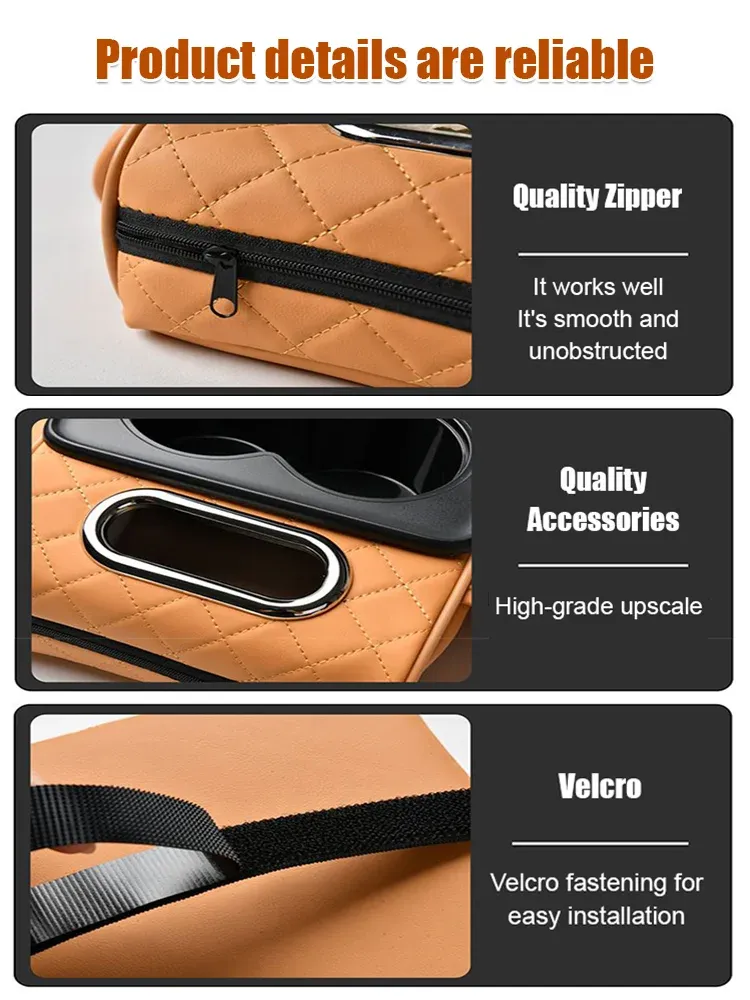 🚗 Multi-Function Car Armrest Pad with built-in cup holder, tissue box & phone pocket!