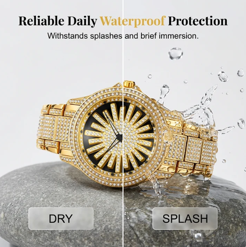 Men's Iced-Out Rotating Dial Watch