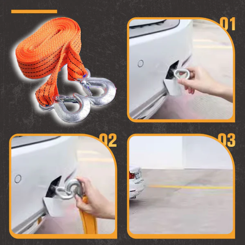 Tow rope, car rescue tow rope, off-road vehicle, sedan, SUV tow rope, car tool tow belt, thickened 5-meter length