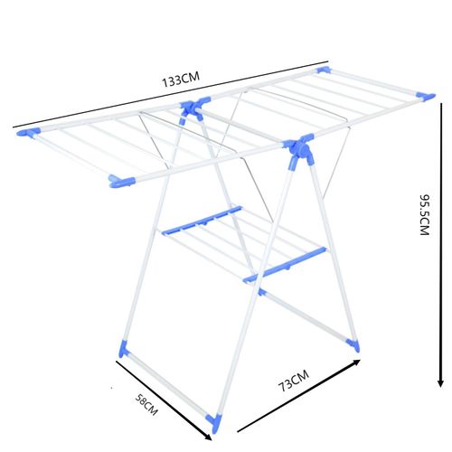 Wing-shaped clothes drying rack
