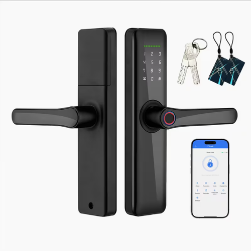 Smart Door Lock with Handle: Fingerprint Keyless Entry,