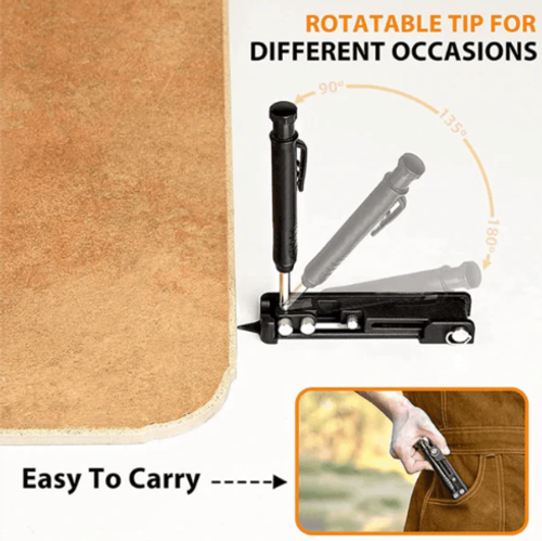 Multifunctional Construction Pencil – Marks on All Materials, Robust Tip & Adjustable Pressure 📏