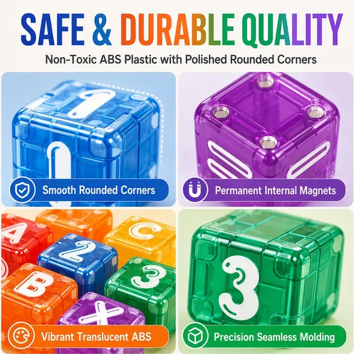 Magnetic Alphabet Number Cubes for Children