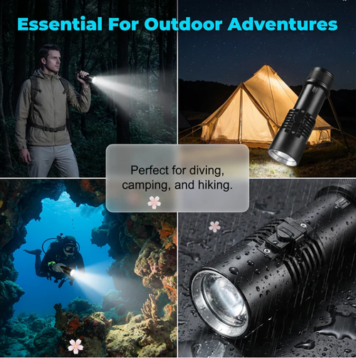 P70 Rechargeable LED Magnetic Diving Flashlight