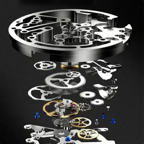 Men's Waterproof Roman Skeleton Automatic Mechanical Watch   Golden