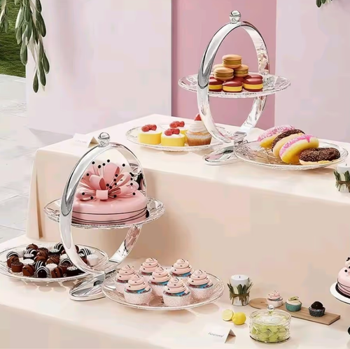 Space-Saving 3-Tier Foldable Serving Stand