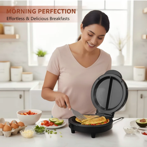 Multifunctional electric breakfast plate with non-stick coating