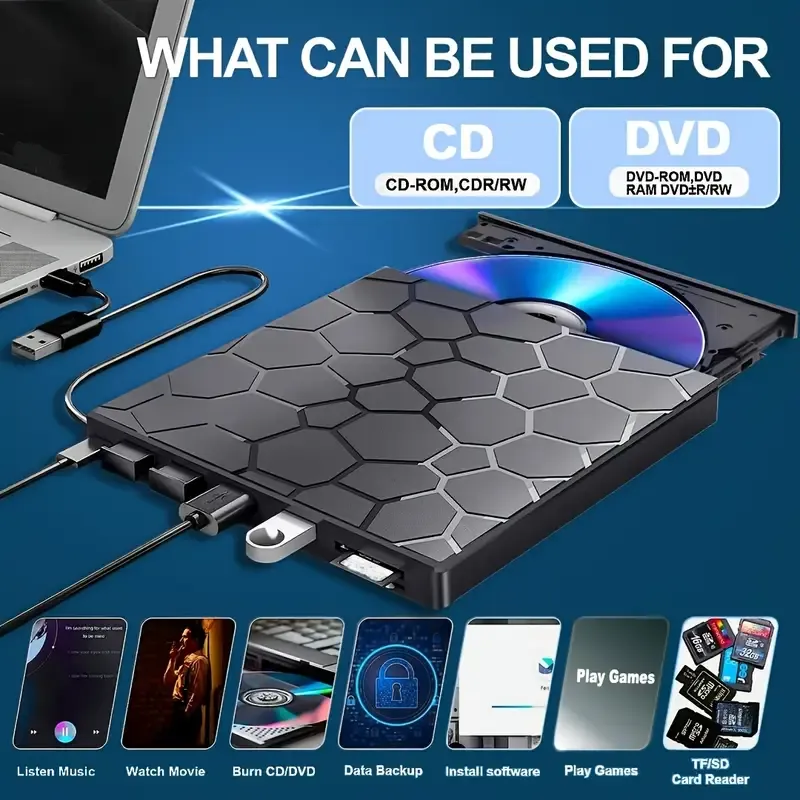Laptop external CD.DVD drive, Laptop DVD player