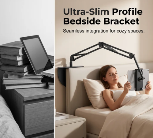 Tuck this tablet stand under your mattress and watch movies like you're in a movie theater
