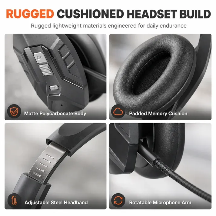 Wireless Bluetooth Call Center Headset with ENC Environmental Noise Cancellation and Auto Pairing for Customer Service and Truck Drivers