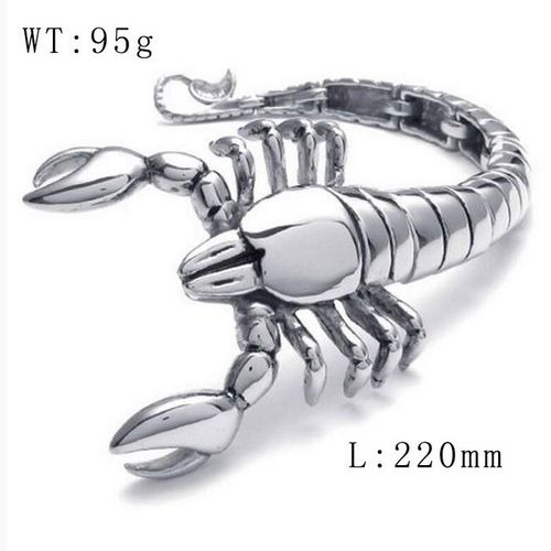 Men's Retro Punk Motorcycle Bracelet - Bold Black Scorpion Design, Alloy Fashion Accessory, European and American Style, Bold