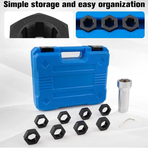 🛠️ 10-Piece Axle Spindle Thread Chaser Set