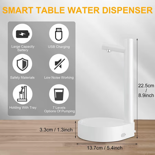 One-Touch Rechargeable Tabletop Water Dispenser