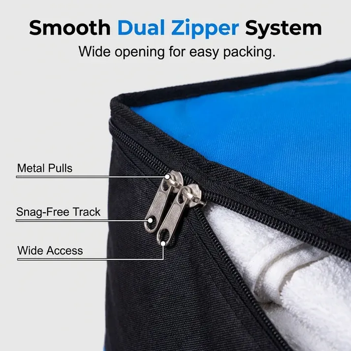 2PC Collapsible Storage and Moving Bag – Heavy-duty handles & zippered closure