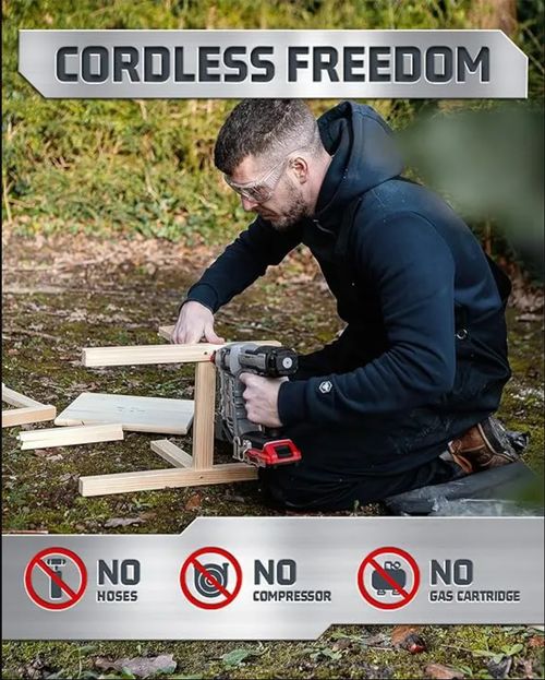 Cordless Electric Nailer With Charger and 2500 Nails Included