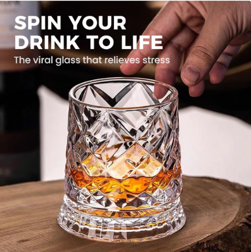 360° Rotating Whiskey Glass Tumbler