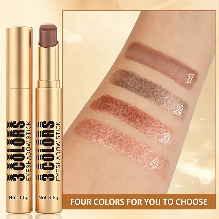 3-in-1 Gradient Eyeshadow Stick – One-Swipe, Waterproof, Curved Nib 2PC