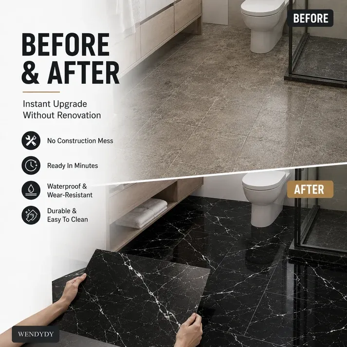 Floor Tiles - Thicker, Waterproof, Just Stick It On! A box of 35 pieces