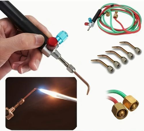 Oxygen welding torch mini gas small welding torch welding set oxygen acetylene gun welding platinum metal stainless steel welding tools two packs welding car outdoor camping picnic practical tools car welding small oxygen gun welding high temperature gun car practical tools