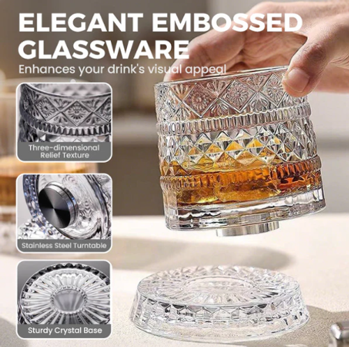 360° Rotating Whiskey Glass Tumbler
