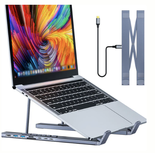 Station d'Accueil USB-C 8-en-1 – Support Réglable, HDMI 4K & Transfert Rapide