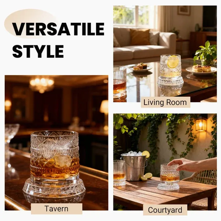 2 pc Uniquerotating drinking glass | ✨ Visually spectacular | 🎁 Perfect gift for whiskey lovers