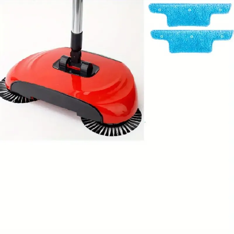 1 set, 3 in 1 multifunctional push sweeper, vacuum cleaner, push sweeper, mop, can remove garbage, pet hair and dust, wet and dry, suitable for hardwood tiles, comes with 2 cloths