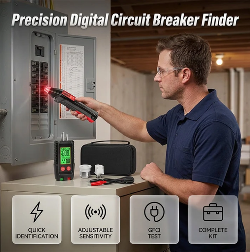 ⚡🔌 Digital Circuit Breaker Finder and Outlet Tester Kit