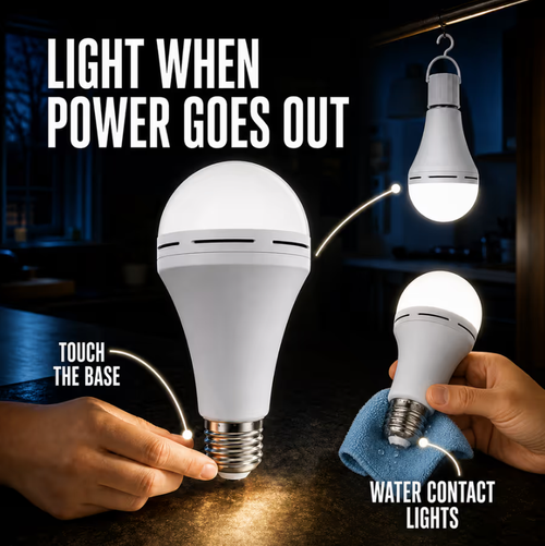 2pc 20W Rechargeable Emergency Light Bulb with Switch Hook