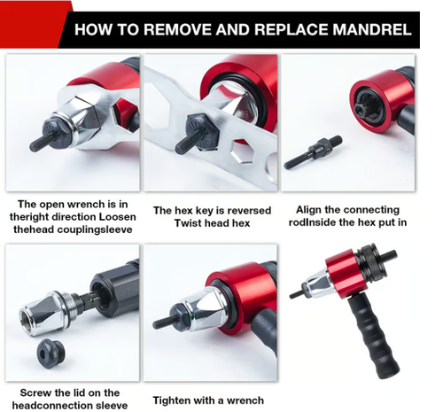 M3-M8 Electric Rivet Gun Adapter Kit -