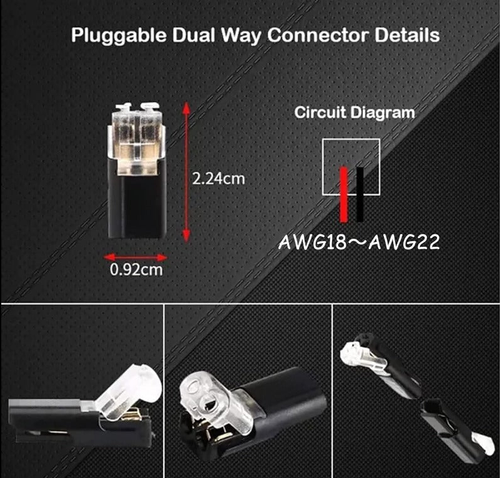 2-Pin Solderless Wire Connectors  Compatible with LED Strips   A set of 30 pieces