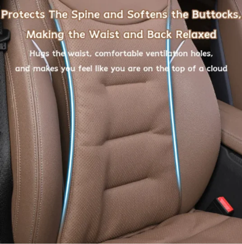 Car Seat Cushion Premium Nappa Leather Comfortable Seat Back  Seven-piece set