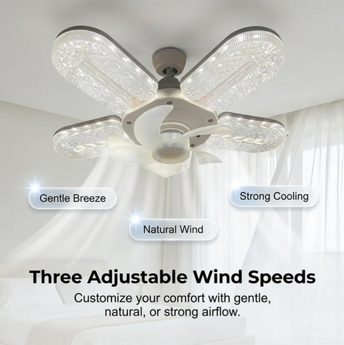 Crystal-Effect LED 5-Blade LED Fan Light