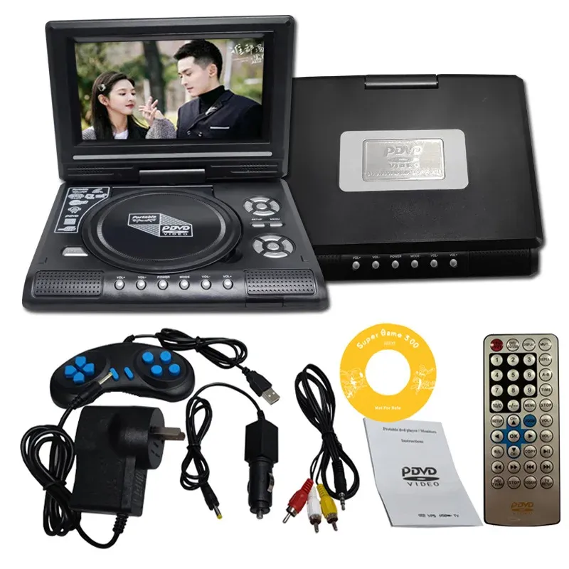 Portable DVD Player, 7.8Inch DVD Player HD with Small TV Player, Support 270 Degree Rotation Mobile DVD Player with USB Remote Control for Car.Kids.Home.Travel