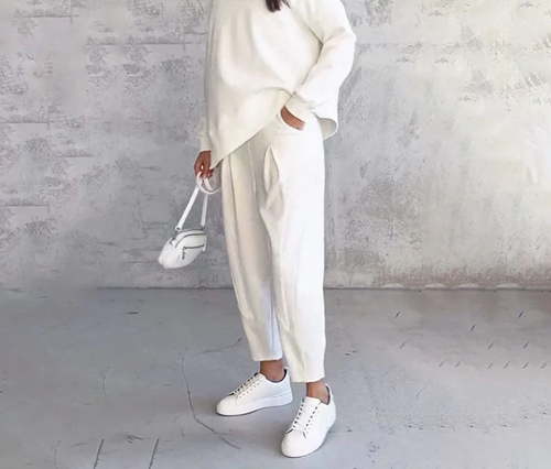 💖Round-Neck Long-Sleeved Top ＆ Pants 2-Piece Set