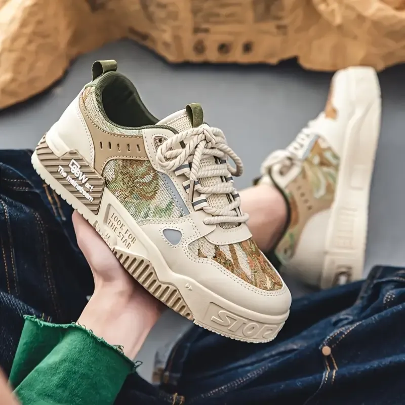 Men'S Fashion Sneakers - Geometric Pattern